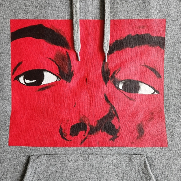 JW Anderson, Eyes Printed Hoodie, Heather Grey - Picture 7 of 11